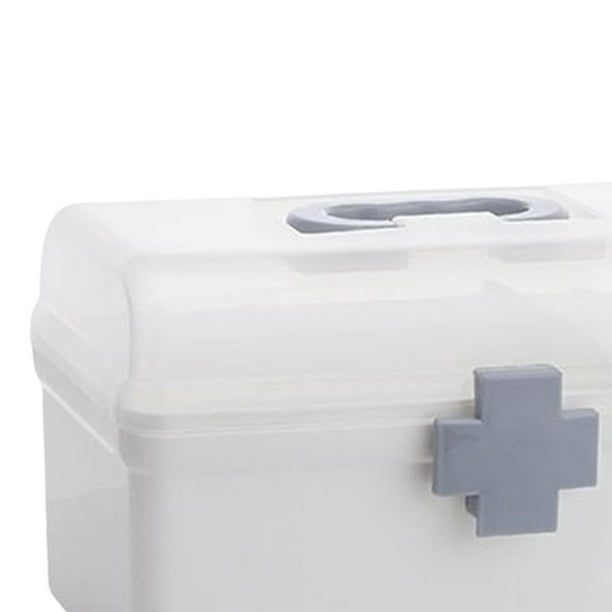 Caja de medicamentos Caja de primeros auxilios de plástico Caja de  almacenamiento Caja de medicamentos con asa con compartimento de  almacenamiento extraíble Caja de medicamentos Organizador de cajas de  medicamentos