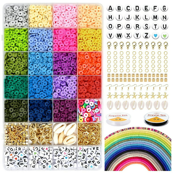 Kit de abalorios para hacer pulseras Abalorios de letras coloridas Kit de  abalorios de arcilla polim Hugtrwg Para estrenar