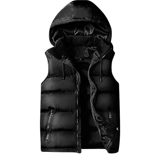 Multa Aceptado calendario Chaleco acolchado para hombre, chaqueta sin mangas, chaleco con gorro  extraíble, nuevo AblackXL esquí | Walmart en línea