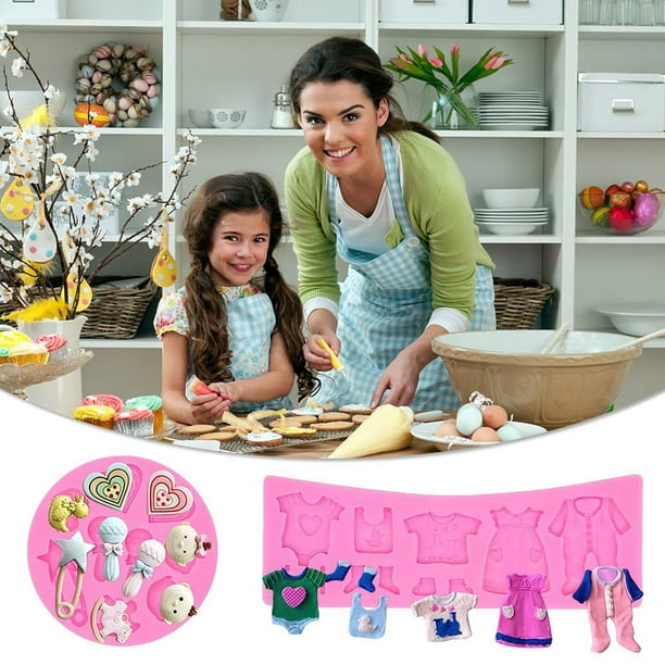 Molde de silicona para pastel de fondant para bebé, molde para hornear de  cocina, moldes para decoración de tartas, herramientas de modelado, molde
