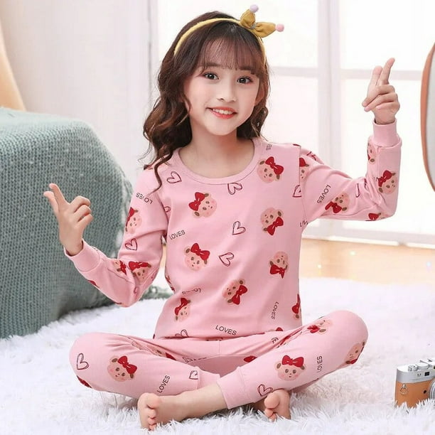 Pijamas de manga larga para bebés, ropa de dormir para niños, conjuntos de  pijamas de algodón para niños de 6, 8, 10, 12 y 14 años, otoño