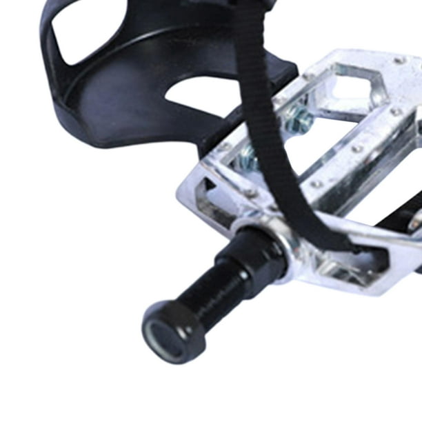 Pedales de bicicleta estática con correas, compatibles con husillos de 1/2  pulgada o 9/16 pulgadas de Sunnimix para gimnasio en casa