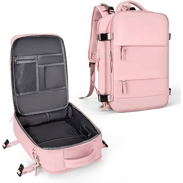 Mochila de viaje grande para mujer, 40L, mochila de equipaje personal,  mochila casual para la escuela, Rosado, Mochilas de viaje