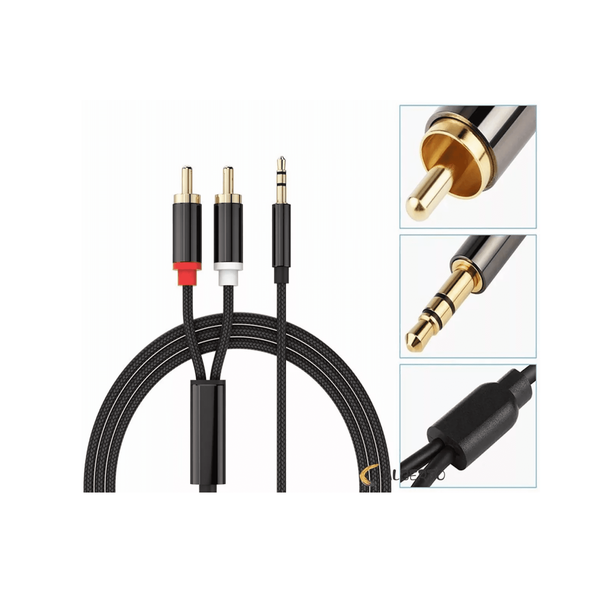 Cable Audio Auxiliar 3.5 Mm Macho A 2 Rca 2 M Negro | Bodega Aurrera en ...