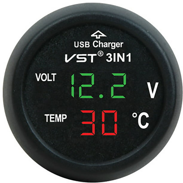 Voltímetro Universal Para Coche, Temperatura Del Agua, Enchu