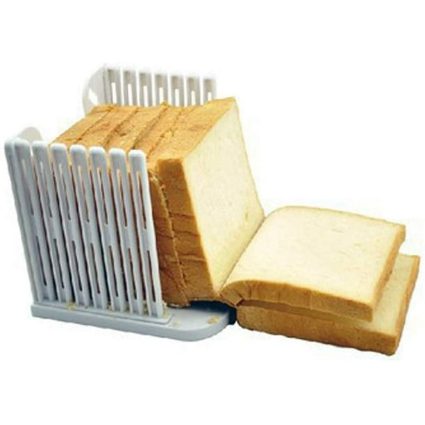 Cortador de tostadas ajustable/guía de corte para pan casero, pan de  plástico para rebanar pan, herramientas plegables para hornear de cocina  (blanco)