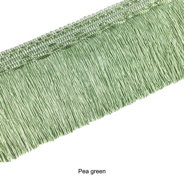 Injueey Borla de flecos elegante de poliéster para costura y confección  Borla de flecos para coser verde guisante 15 Type2 NO2