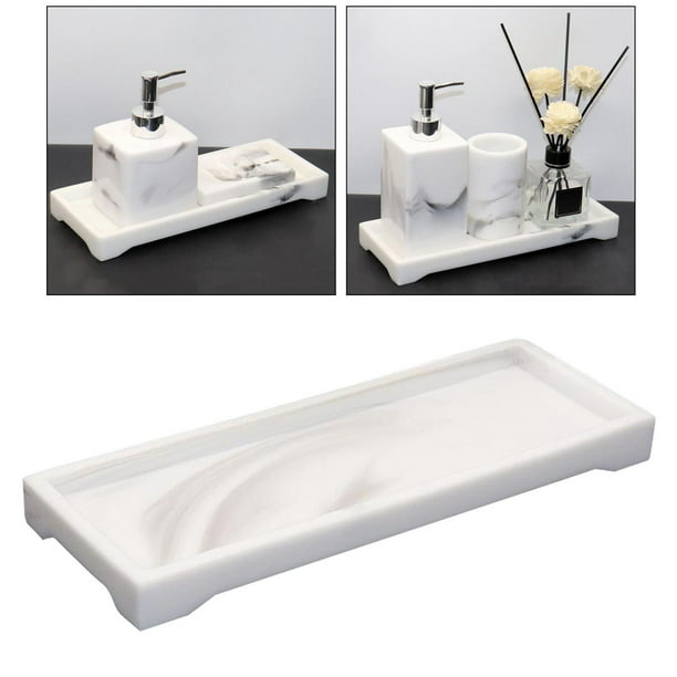 Bandejas de baño, 1 bandeja rectangular de tocador para encimera de baño,  bandeja de tocador para tocadores, cerámica, bandeja organizadora de  tocador