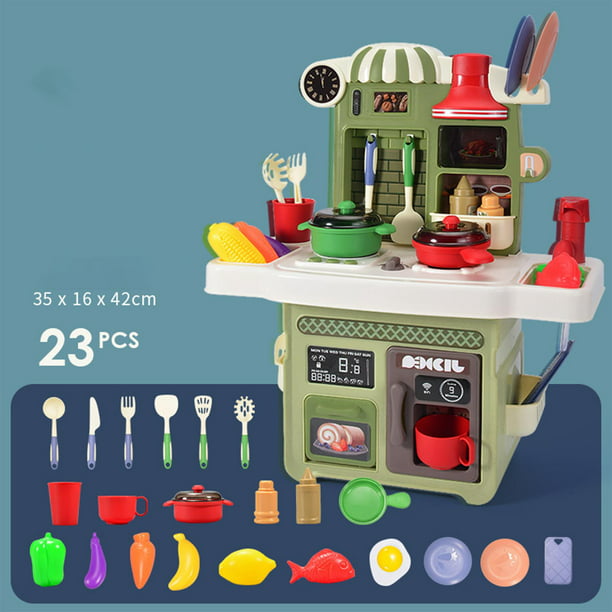 42 piezas de accesorios de cocina para niños, juguetes de simulación de  cocina con ollas y sartenes, utensilios de cocina, juguetes de cocina,  juego