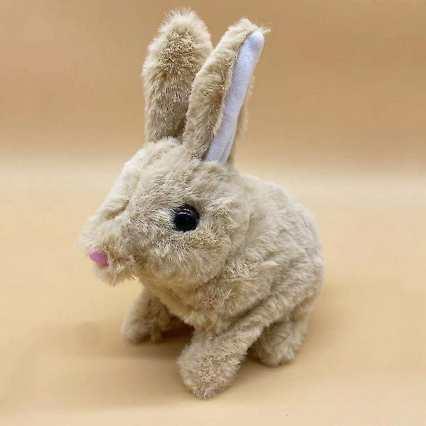 El conejo blanco eléctrico de peluche de mascota simulada puede saltar y  llamar a los niños para jugar en casa, juguetes eléctricos para mascotas  YONGSHENG 8390605139376