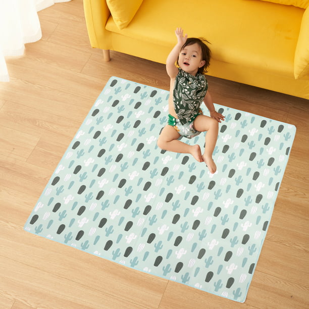 Alfombra de juego acolchada grande impermeable plegable Cactus verde  gateando suave alfombra de juego para bebé recién nacido