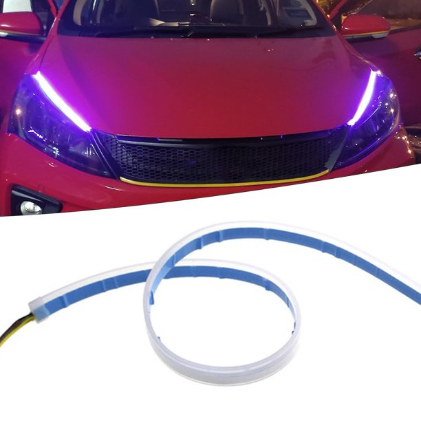 Tira de luces led para capó de coche, lámpara de decoración Universal, DRL,  Flexible, diurna - AliExpress