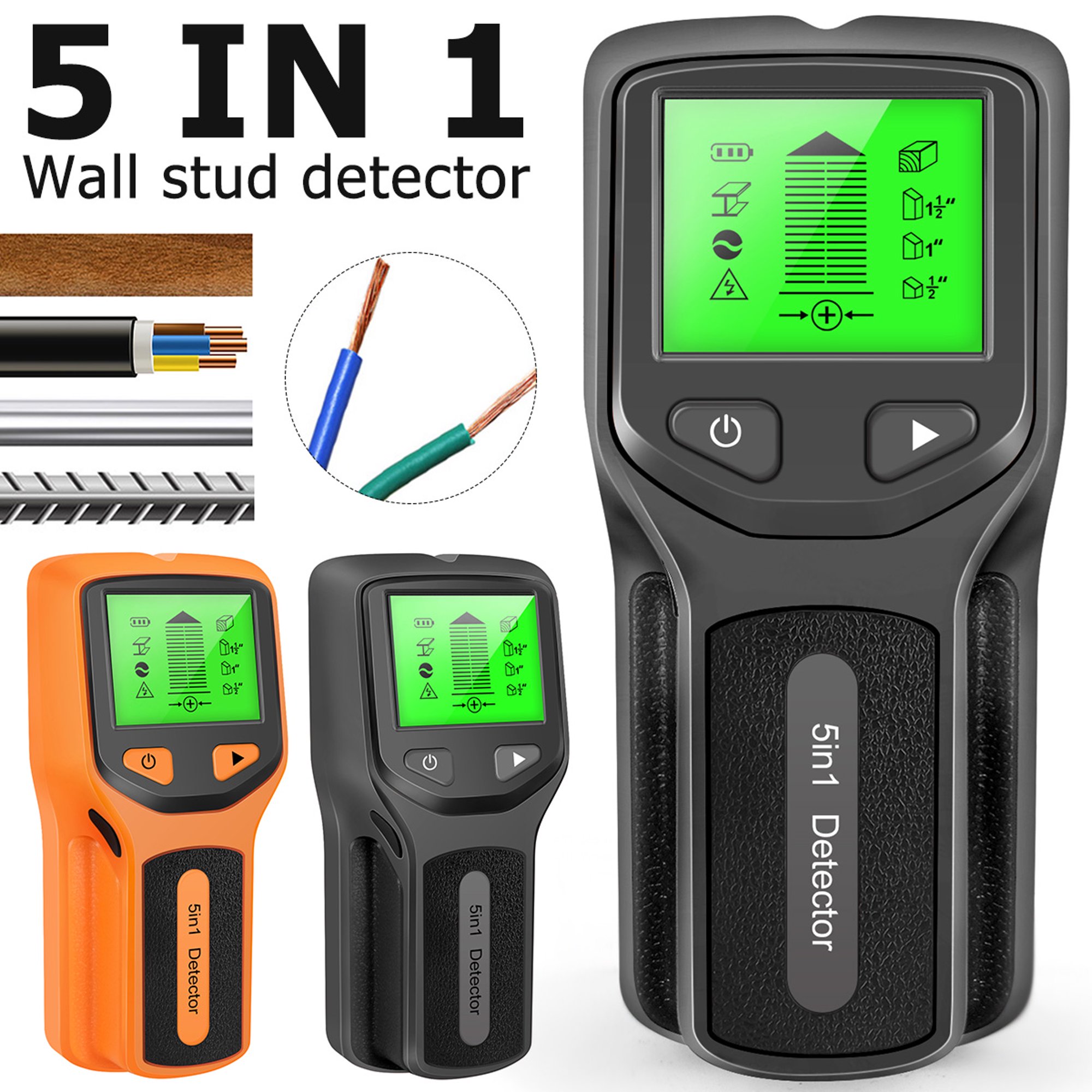 Irfora Detector de Pared 4 en 1, Escáner Digital Multifuncional para Metales  y Vigas