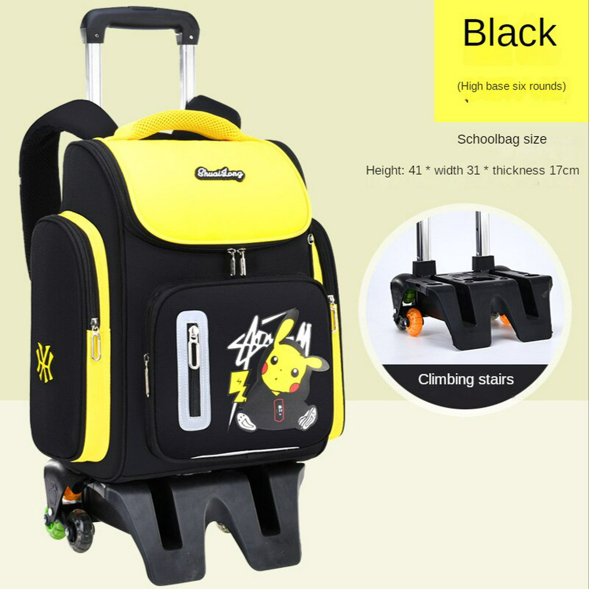 Pokemon Maleta para niños con ruedas, bolsa de equipaje para niños y niñas,  bolsa de viaje con asa, maleta pequeña con ruedas, artículos esenciales