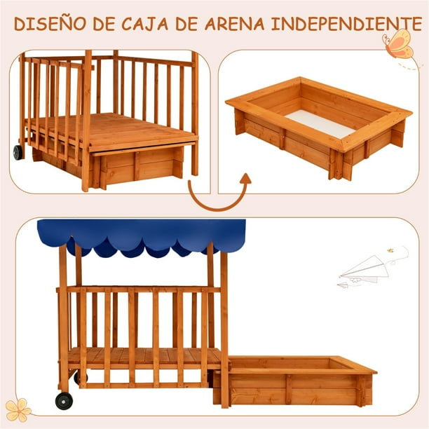 Juego de 4 casetas de madera para la playa, decoración para el hogar, color  rojo y azul