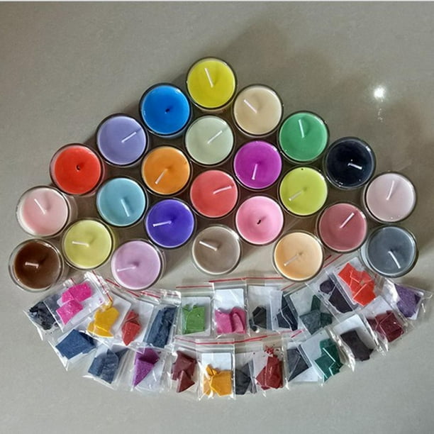 Tinturas de cera para velas, suministros de fabricación de velas  artesanales de cera de soja de parafina, copos multicolor, Chips, 5g por  bolsa - AliExpress
