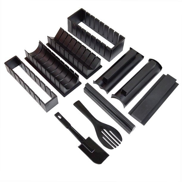 TIMDAM Kit de fabricación de sushi, kit de 12 piezas para hacer sushi,  prensa de moldes de sushi con formas de molde de arroz para sushi, kit de