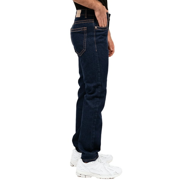 Jeans de Mezclilla MCHK 6005 color Azul Corte Recto Tiro Alto para Mujer