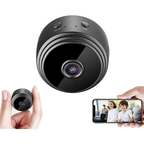 Mini cámara oculta grabadora pequeña, micrófono de vigilancia WiFi Full HD  1080P, cámara de vídeo de seguridad inalámbrica oculta para bebés, interior/exterior,  negro - Nuevo Sincero Electrónica