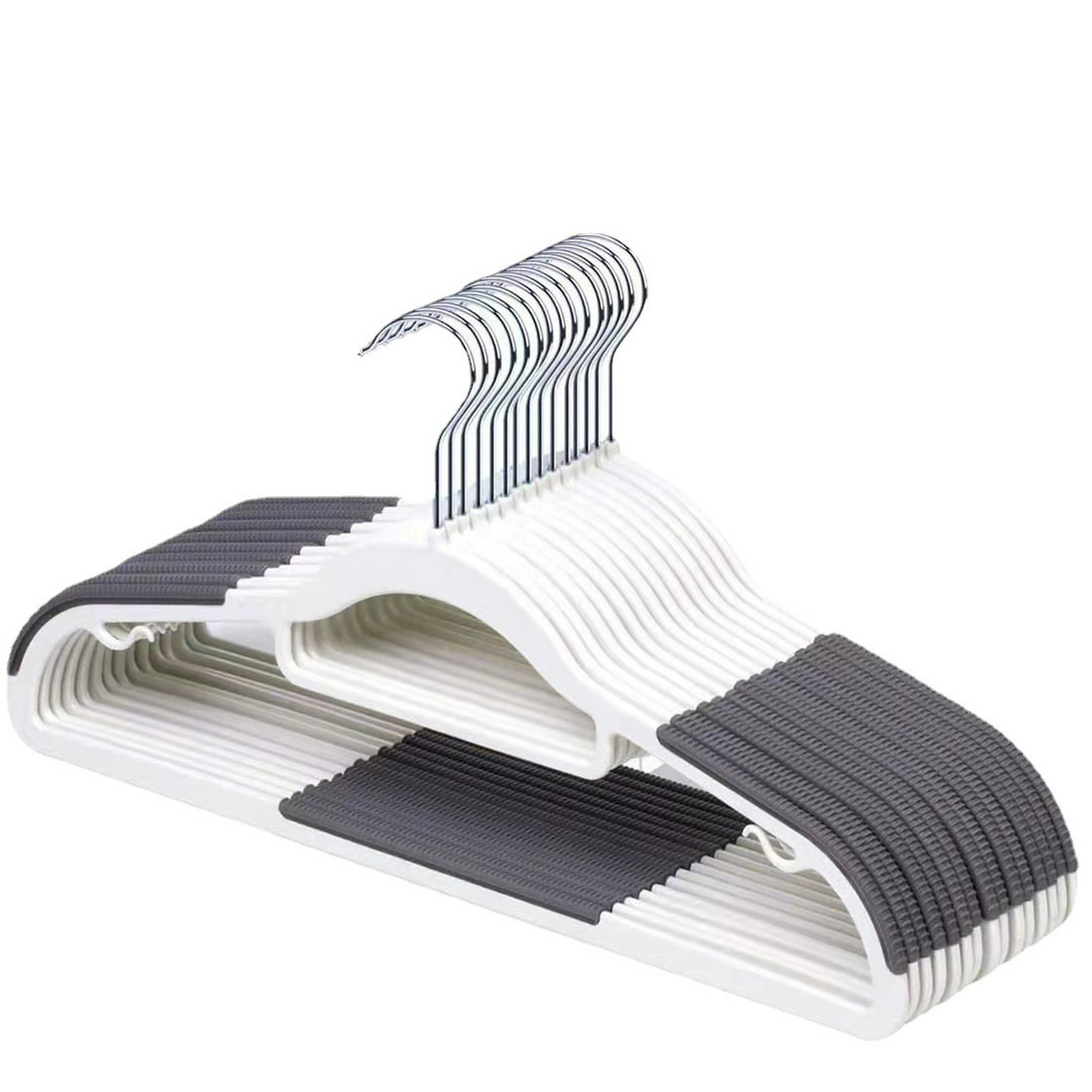 BAGAIL Perchas de plástico S-Slide para niños, paquete de 50 perchas  antideslizantes de 12.6 pulgadas, gancho giratorio de 360°, protege el  cuello
