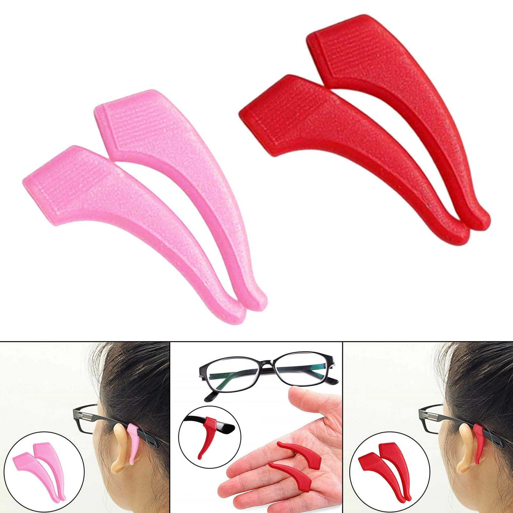 2 uds. de ganchos antideslizantes de silicona para gafas, soporte para de  de las patillas, accesorios para gafas, moda ligera Yinane Gancho para la  oreja para anteojos