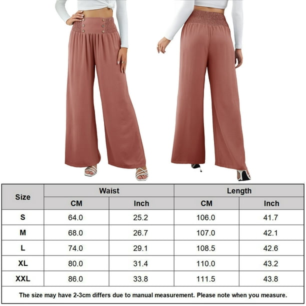 Pantalones Pantalones holgados de mujer Pantalones casuales de verano de  cintura alta Cintura elástica Señora Pantalones Ygjytge Rosa T XL para  Mujer