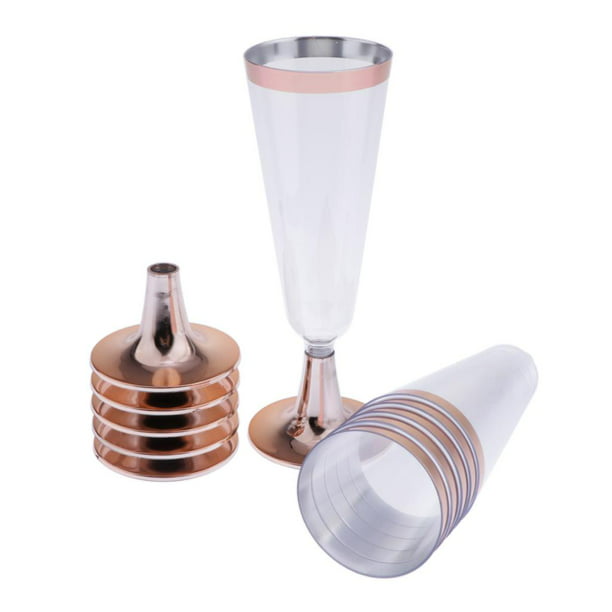 [384 unidades] Copas de champán de plástico duro de 5 oz – Copas de champán  desechables de plástico transparente como flautas – Copas de champán sin