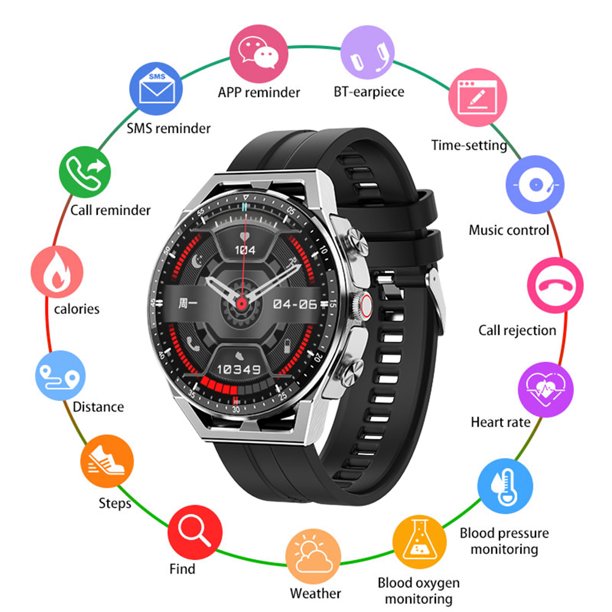 Reloj inteligente para mujeres y hombres (contestar/llamadas), reloj de  cara redonda de 1.3 pulgadas, reloj inteligente con pantalla siempre  encendida