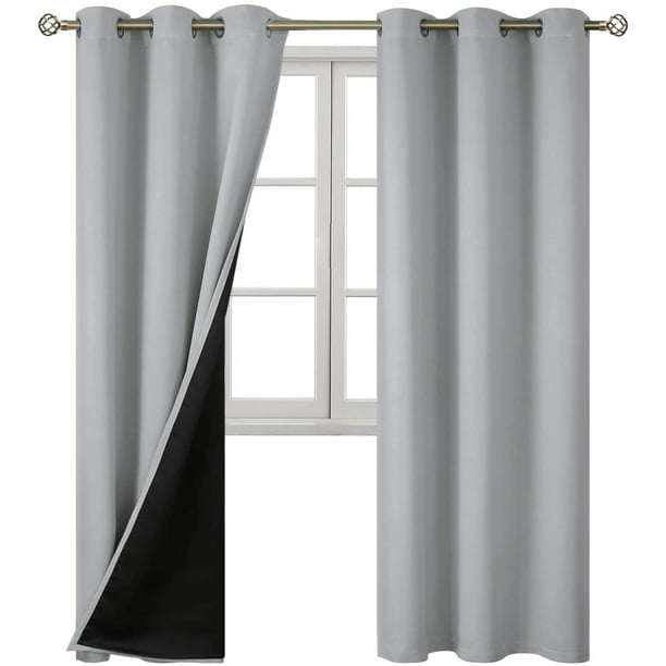 Juego de cortinas opacas de 4 piezas (incluye 2 paneles y 2 alzapaños),  cortinas opacas con aislamiento térmico sólido con ojales para dormitorio