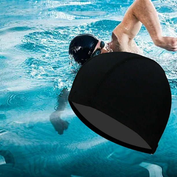 Gorro de natación Hombres Gorros de natación Elástico Portátil Transpirable  Color sólido de secado rápido Sombrero de natación Cubierta de la cabeza