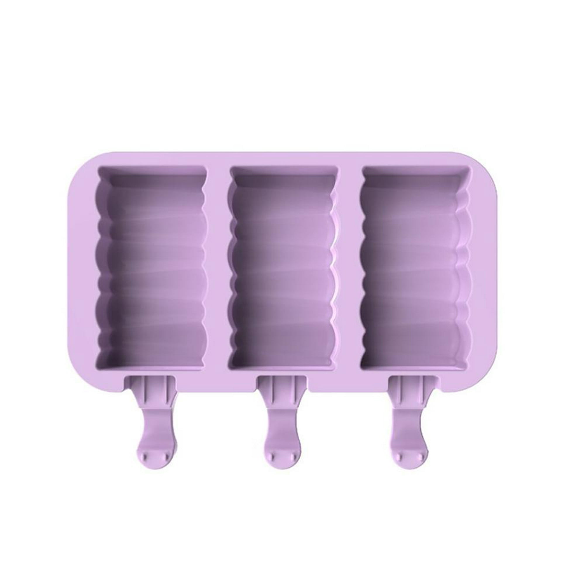  Moldes caseros de silicona para paletas con tapa, sin BPA, moldes  para paletas de hielo con 3 cavidades, para hacer pasteles, helados, paletas  de fácil liberación, con 100 palitos de paletas (