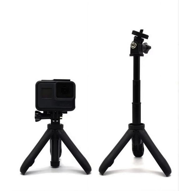 Accesorios de montaje para mini trípode Gopro: trípode pequeño de  liberación rápida, agarre compacto para Vlog, agarre para selfies,  compatible con Gopro Hero 5/6/7/8/9/10 Black/Max/DJI Action/insta360/Akaso  negro brillar Electrónica