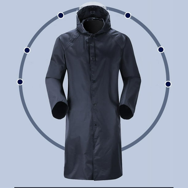 Impermeable lluvia Poncho ligero reutilizable senderismo chaqueta con  capucha para actividades BLESIY abrigos de lluvia para hombre