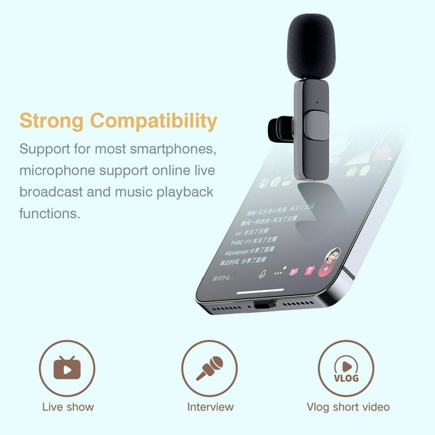 Micrófono Lavalier inalámbrico profesional para iPhone iPad, chip de r -  VIRTUAL MUEBLES