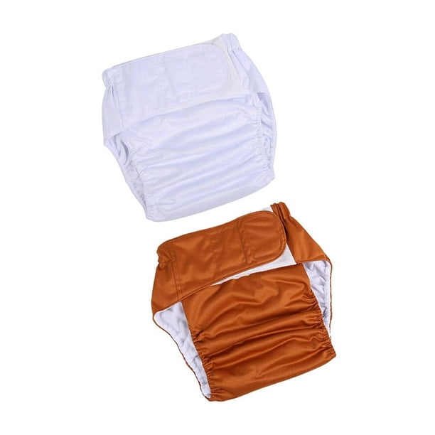 Pantalones de pañales para hombre, 2 uds., absorbentes impermeables y  lavables para adultos con incontinencia L Baoblaze Pantalones de pañales  para hombres
