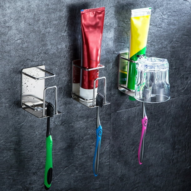 Vaso para cepillos de dientes, 2 vasos de vidrio de repuesto para cepillo  de dientes montado en la pared, dispensador de tazas de enjuague bucal