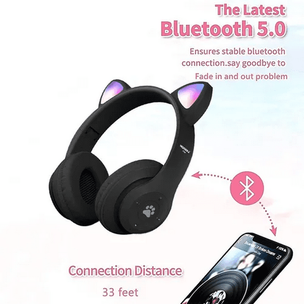 Audífonos Inalámbricos Con Micrófono Malubero Color Negro Con Bluetooth 5.0