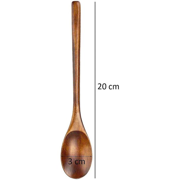  Gudamaye Utensilios de madera de 13 pulgadas de largo para  cocinar, cucharas de madera de mango largo para cocinar, juego de 7 cucharas  de madera para manualidades, juego de utensilios de