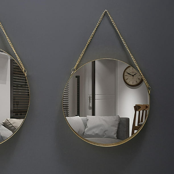 Nordic pared redonda colgante espejo tocador de oro Espejos de maquillaje  decoración del dormitorio del baño - S Sunnimix grandes espejos para  dormitorio