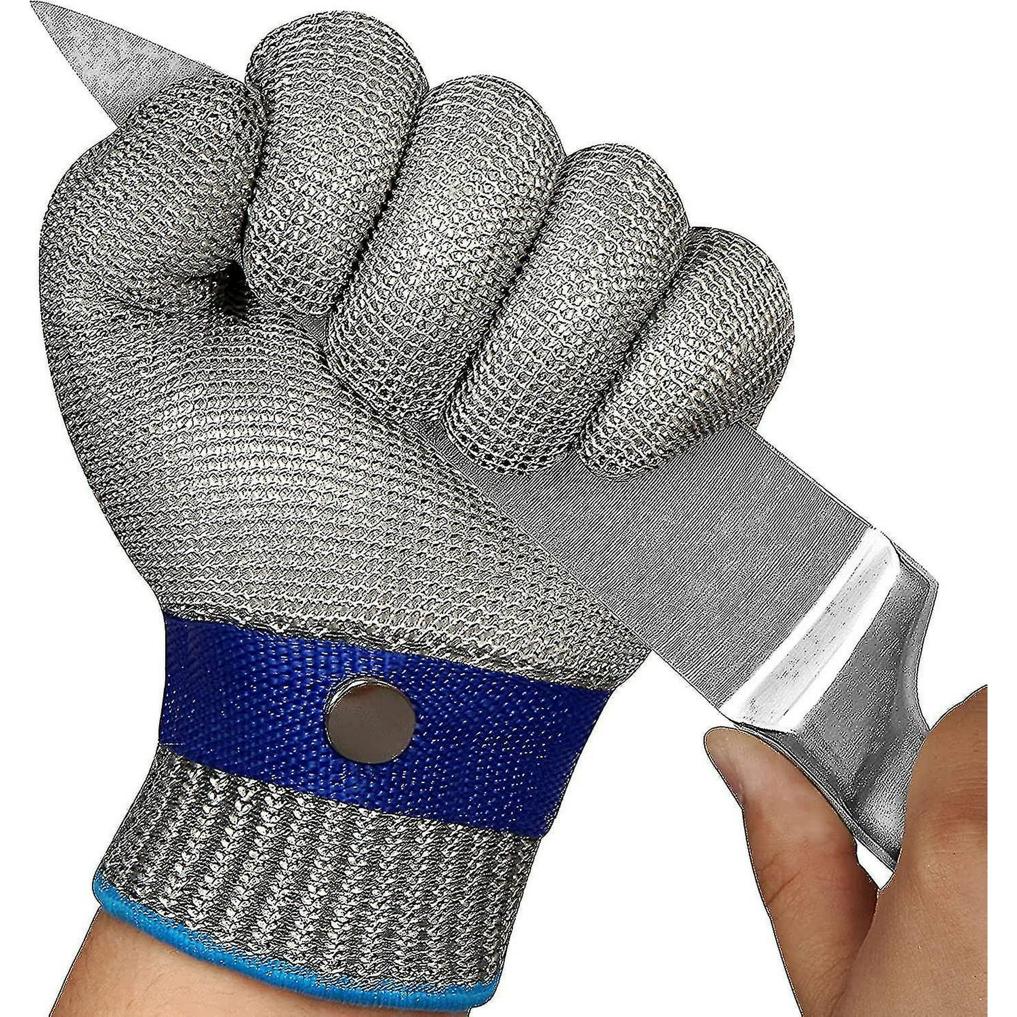 Guantes anticortes, de acero inoxidable, con bisagras, resistentes a los  cortes, guantes de seguridad de nivel 9, universales para manos izquierdas  y