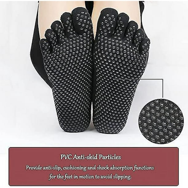 1 par de calcetines de cinco dedos con dedos completos, unisex,  antideslizantes, pegajosos, para uso diario, calcetines para dedos, gris  Unique Bargains calcetines de yoga