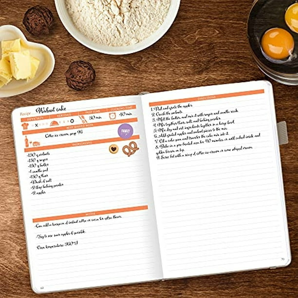 Libro de recetas en blanco: escribir recetas – Diario cocina – Cuaderno  personalizado (Caracola)
