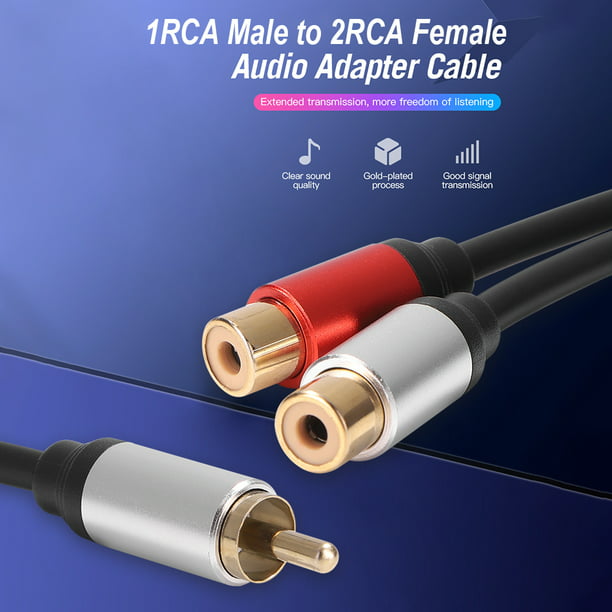 Cable Estéreo de Subwoofer 2RCA, Divisor en Y con Conector para