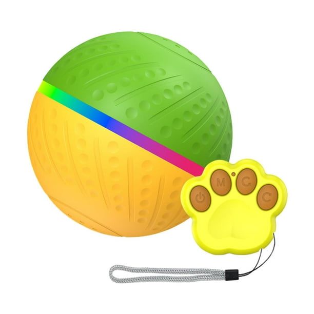 Pelota interactiva automática para perros, pelota malvada para jardín,  interior y exterior Verde amarillo Yuyangstore Bola rodante automática