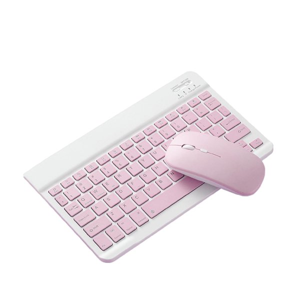 Conjunto de Teclado y Ratón Bluetooth de 2,4GHz para Tablet, de color Rosa,  10 pulgadas de Jinwen