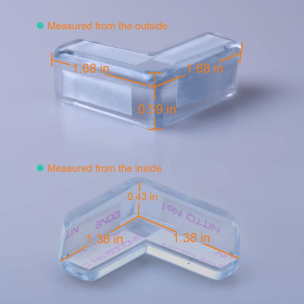 Protectores de esquina de vidrio para mesa de bebé transparentes (paquete  de 12), protectores de esquina para bordes, adhesivo de alta resistencia