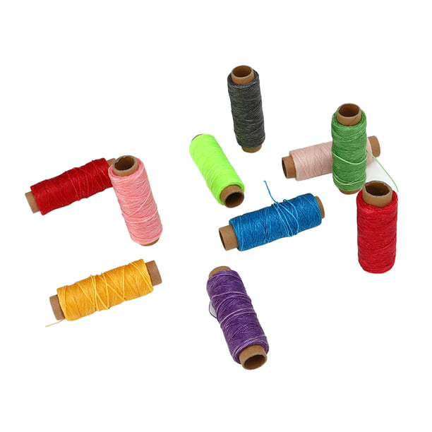 JANYUN Cordón de hilo encerado para coser de cuero 150D de 264 yardas para  manualidades, 0.039 in de diámetro, 8 colores, cada uno de 33 yardas (color