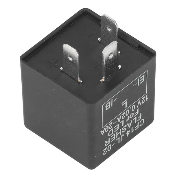 Relé de flash, relé de intermitente electrónico de 3 pines LED intermitente  de control de luz intermitente normalmente abierto DC 12V