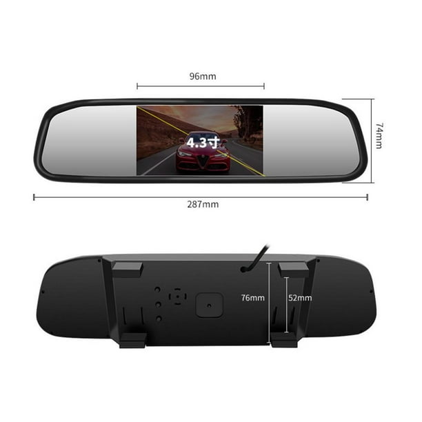 Espejo Retrovisor Con Camara Dash Cam 4.3 De Vigilancia Para Autos Carros  Video