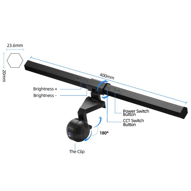  SUMKUMY Barra de luz para monitor, barra de luz de pantalla,  lámpara LED de lectura electrónica, luz dual sin deslumbramiento, filtro de  rayos azules para cuidado de los ojos, CRI≥95, 3